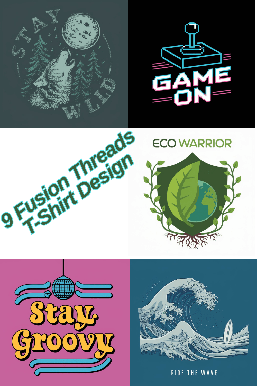 9 Fusion Threads T-Shirt design pinterest preview image.