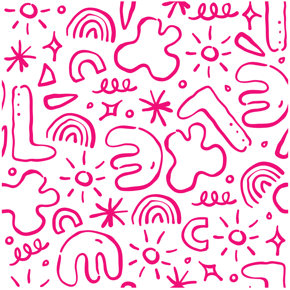 Pink Abstract Doodle Art Pattern T-Shirt preview image.