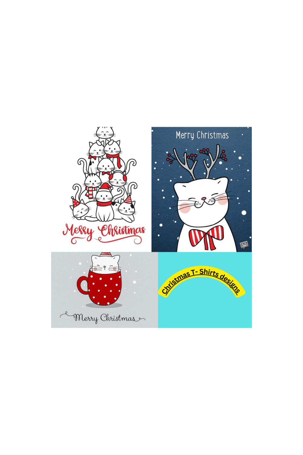 Cute Christmas T-shirt design pinterest preview image.