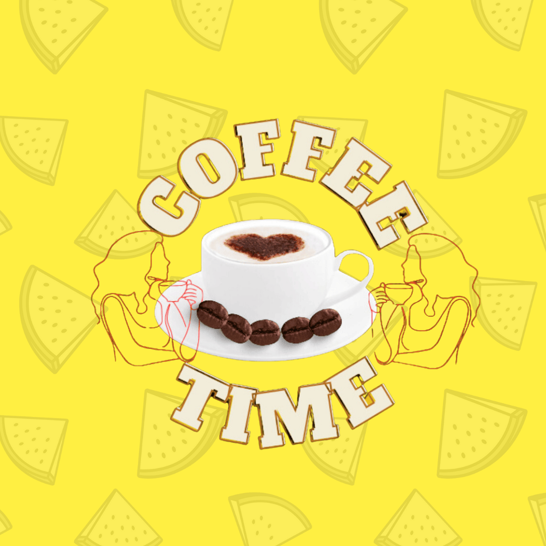 Coffee Time T-Shirt and Mug Design Set preview image.