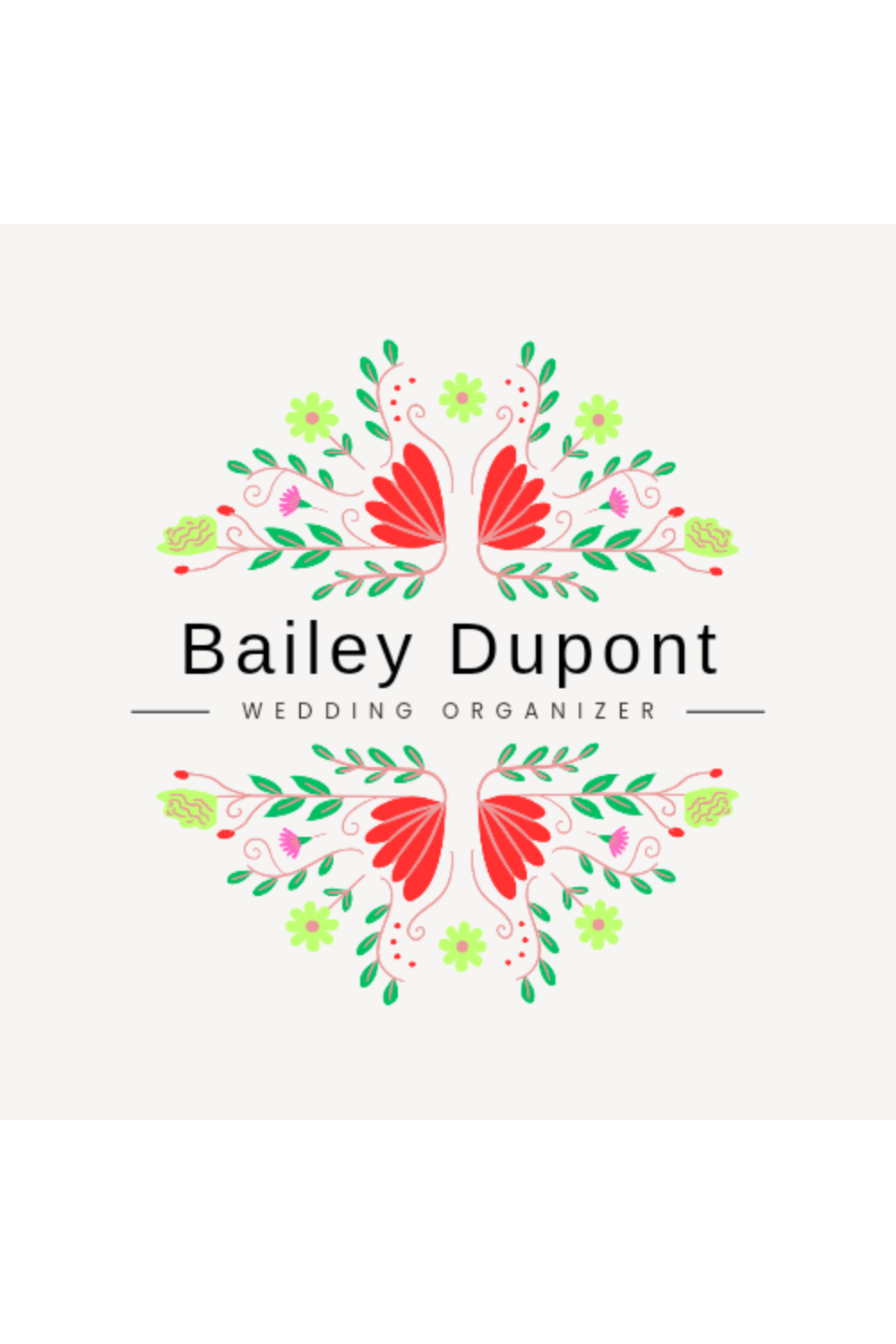 Floral Logo Design pinterest preview image.