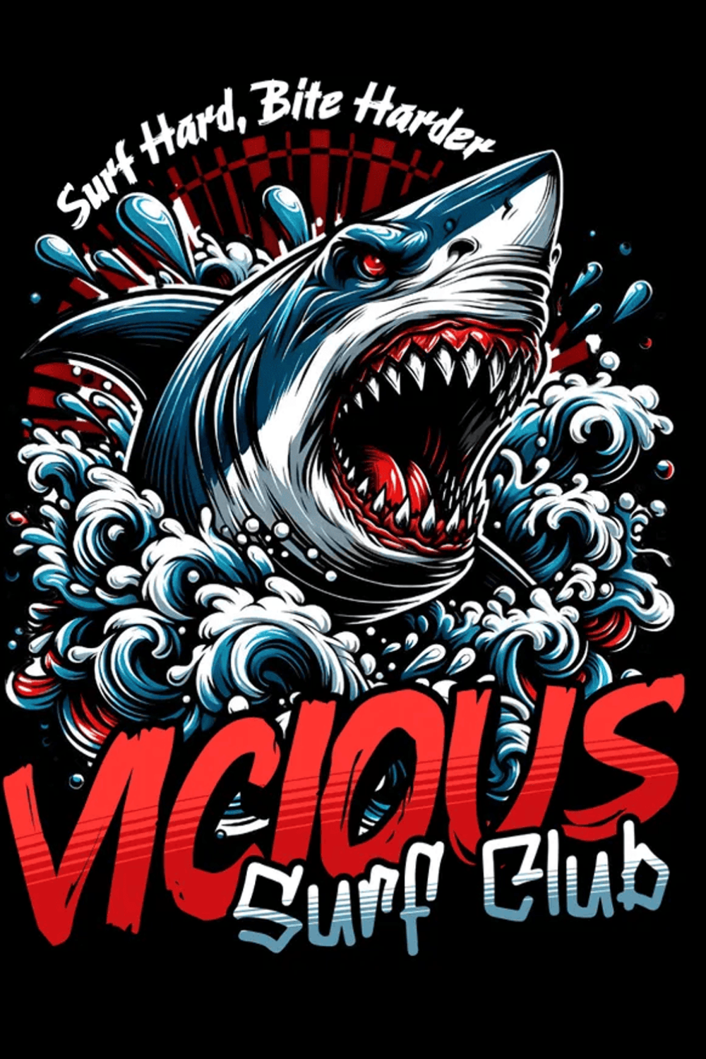 "Bold and Edgy Graphics: Vicious Surf Club & Gothic Icons" pinterest preview image.