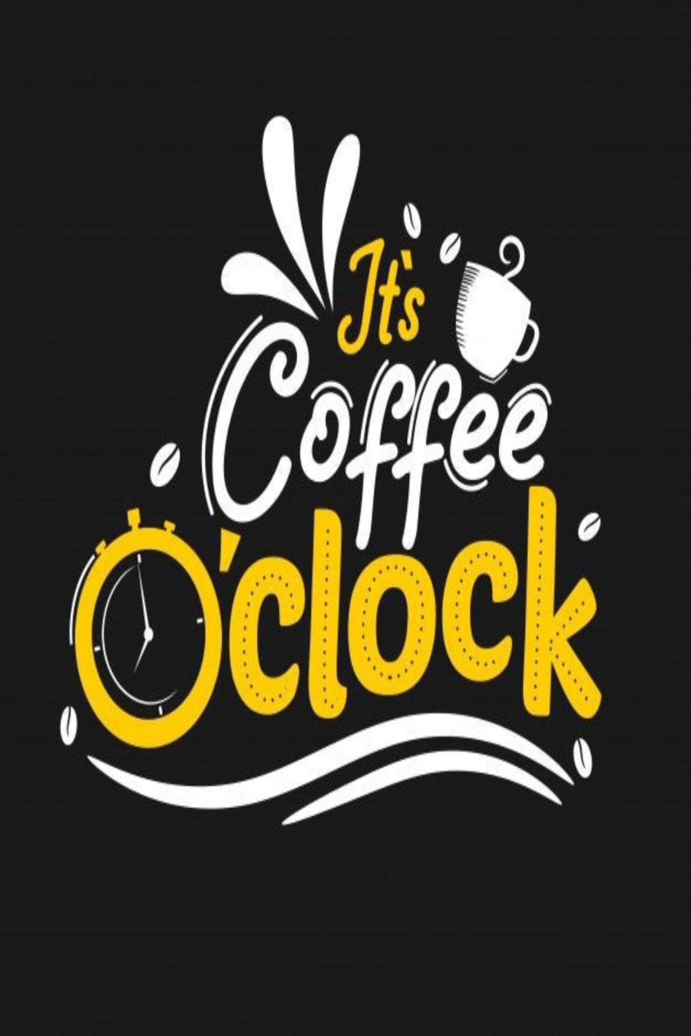 It's coffee clock design T-shirt pinterest preview image.