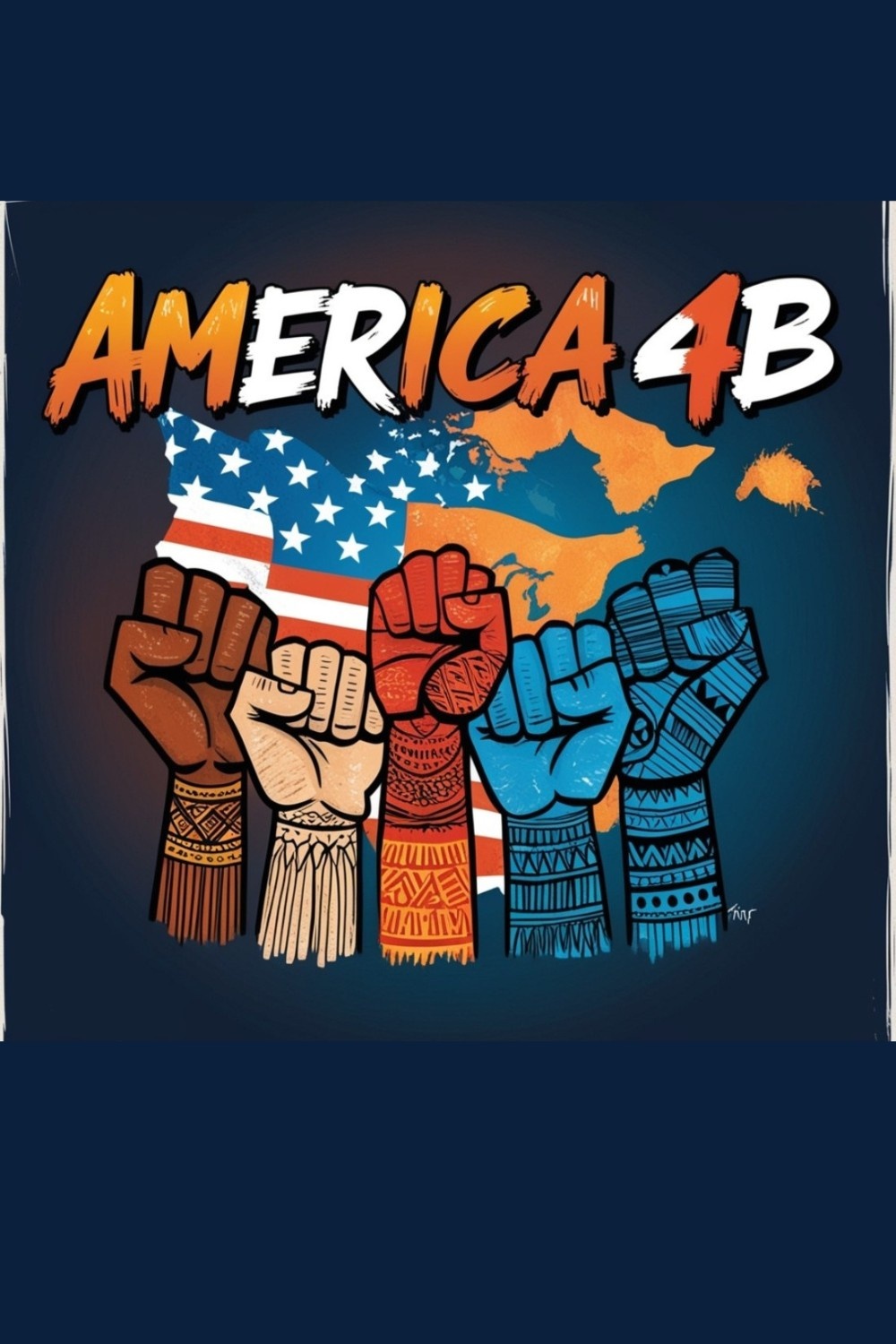 POWER FOR AMERICA 4B T=SHIRT pinterest preview image.