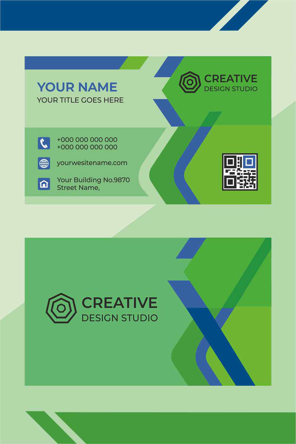 visiting card template pinterest preview image.