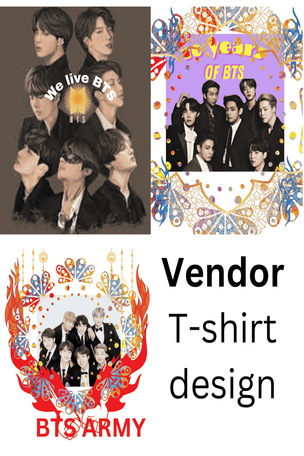 Shop Stylish BTS T-Shirts: Perfect for Fans and K-Pop Lovers pinterest preview image.