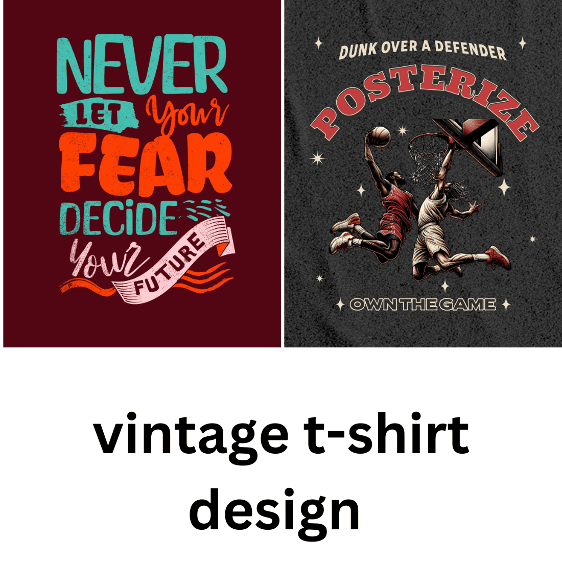 5 vintage t-shirt design preview image.