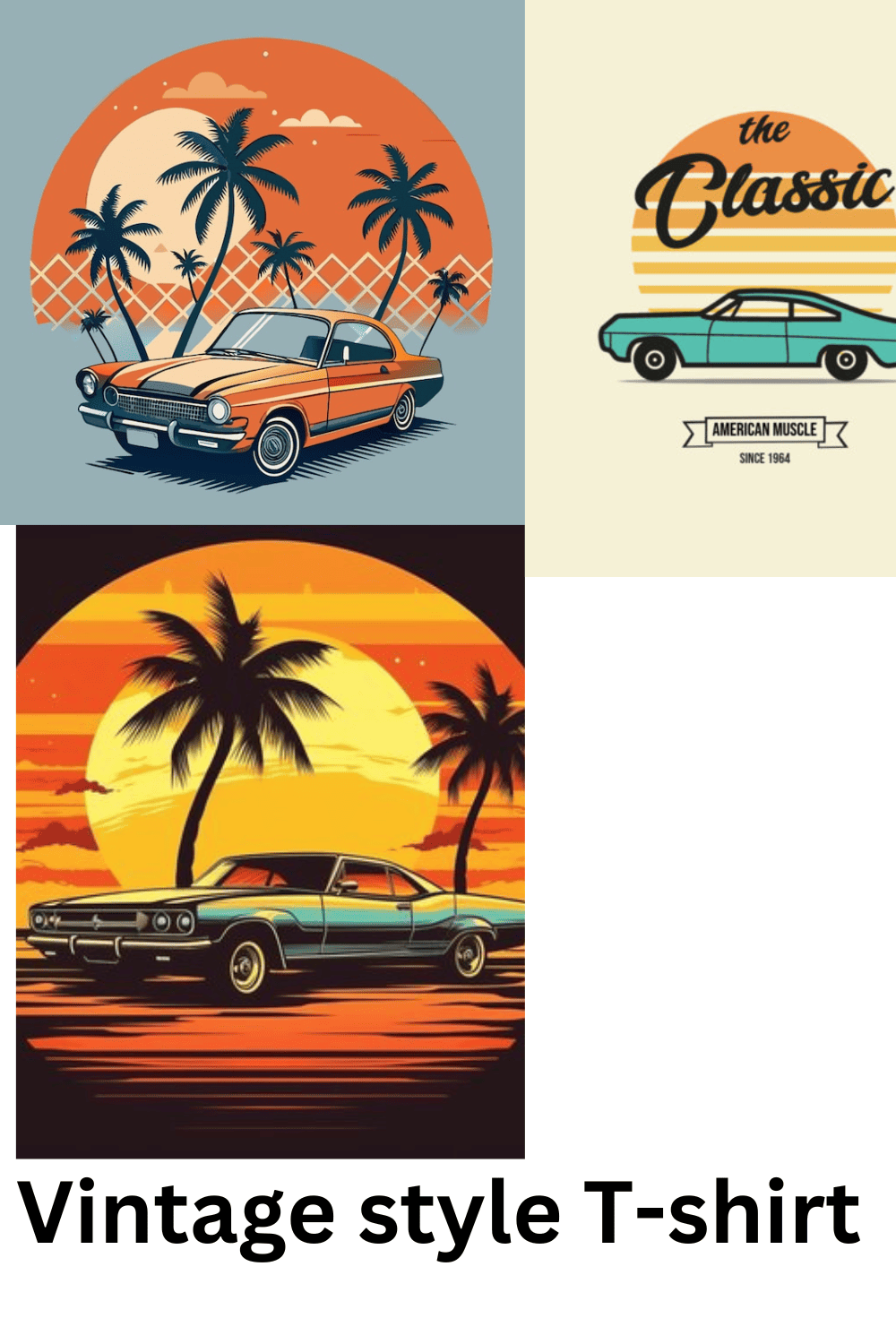 Vintage style T-shirt pinterest preview image.