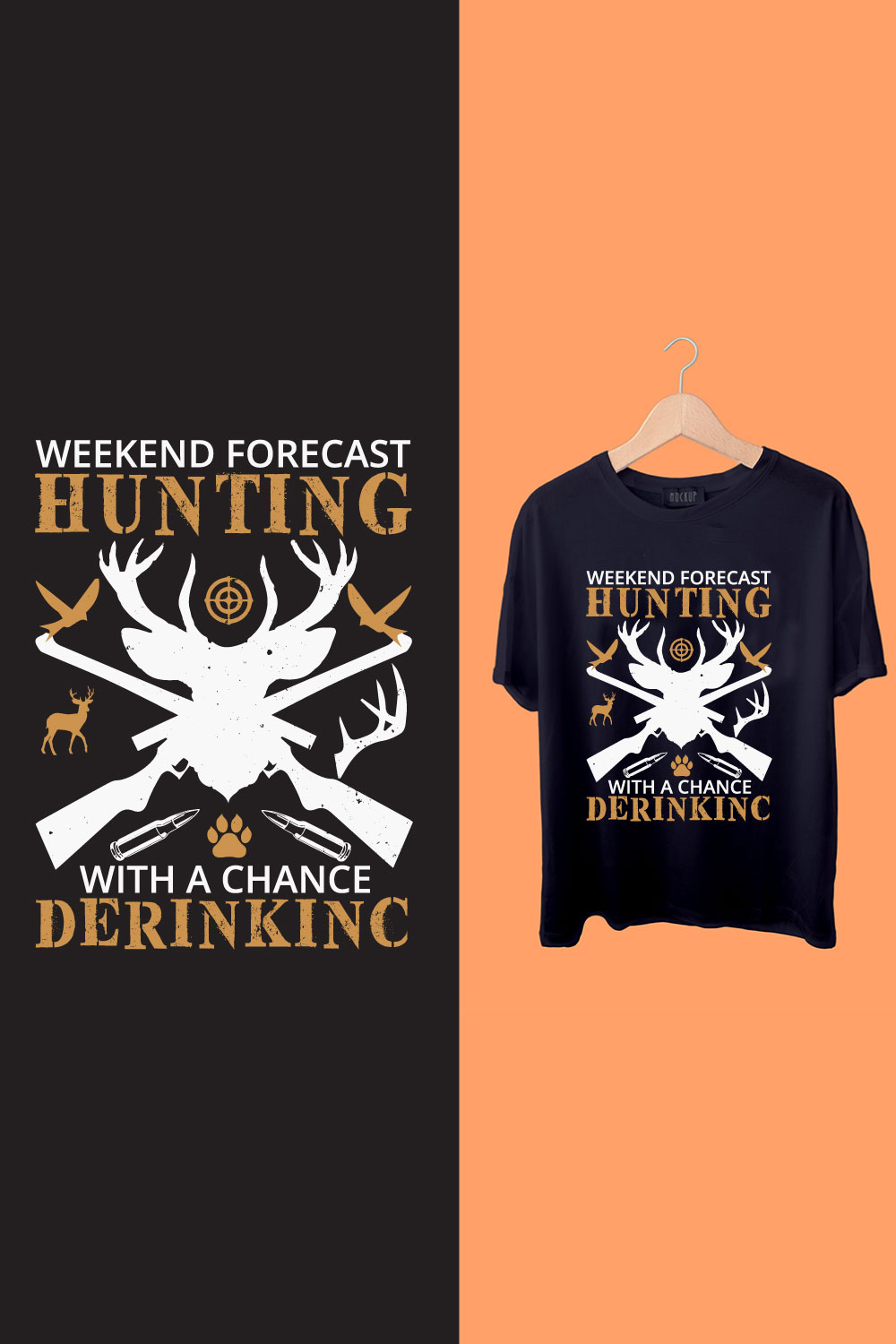 hunting t-shart design pinterest preview image.