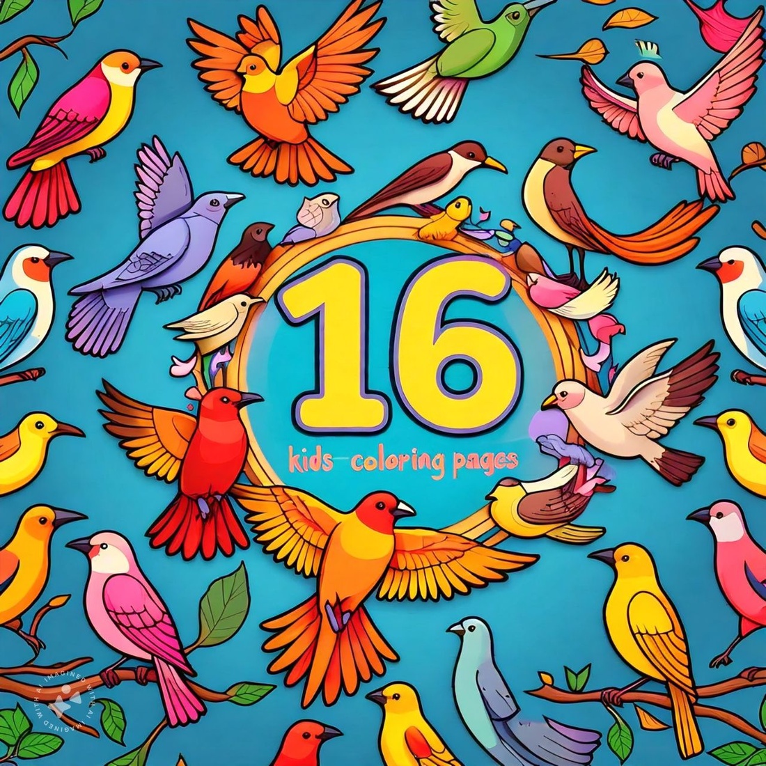 12 Birds coloring pages for kids cover image.