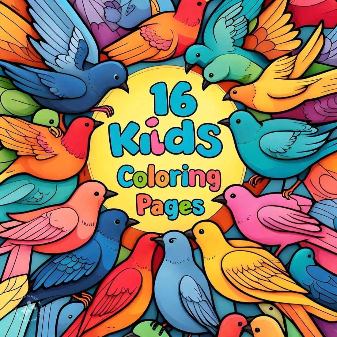 12 Birds coloring pages for kids preview image.