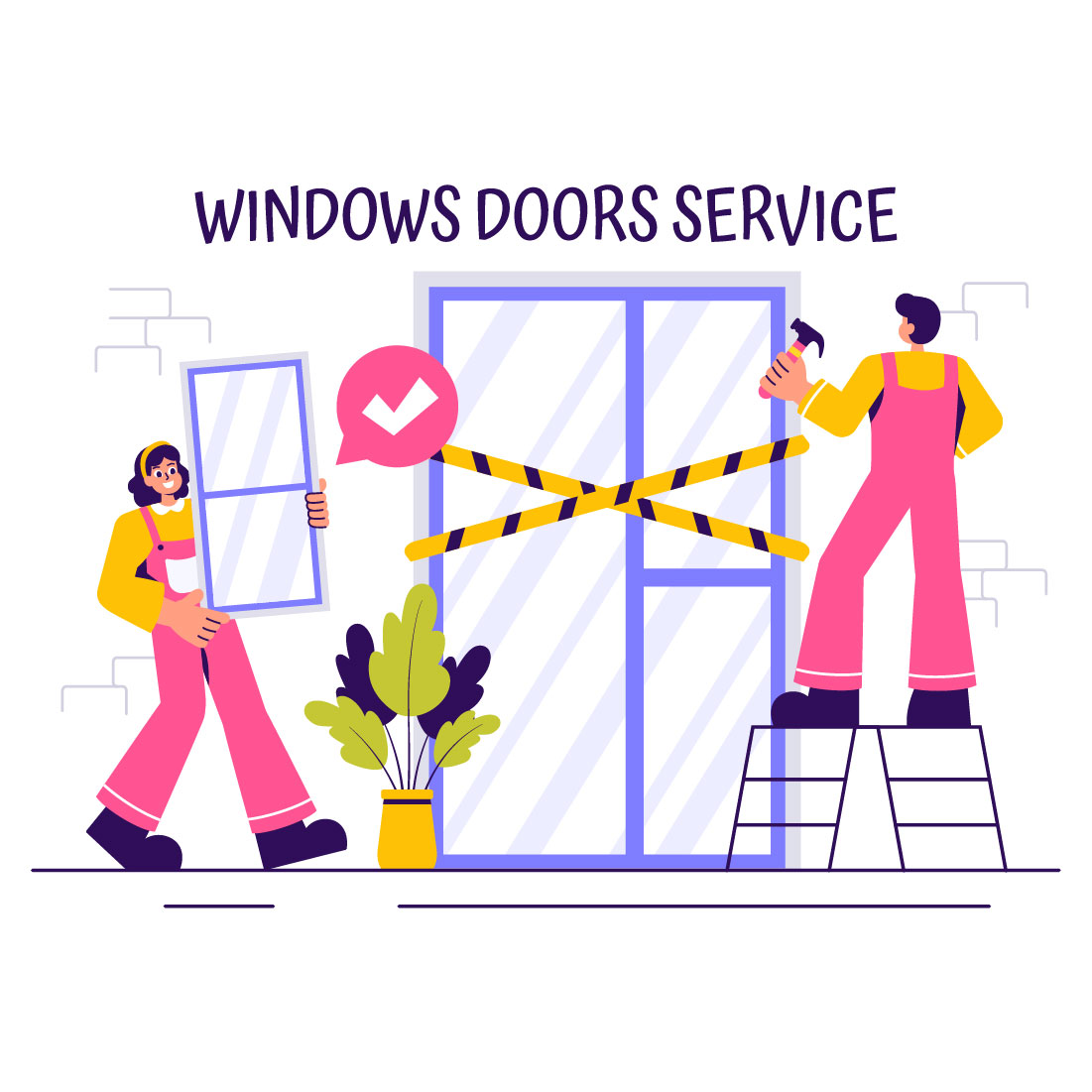 12 Windows and Doors Service Illustration cover image.