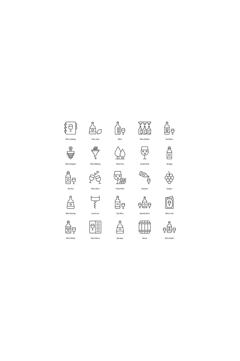 Winery Icon Set Wine Icons pinterest preview image.