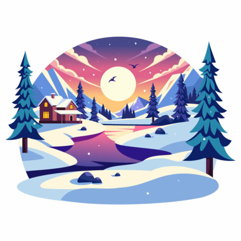 9 Charming Winter Village Illustration cover image.