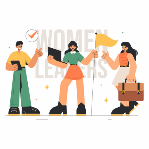 9 Businesswomen Leadership Illustration cover image.