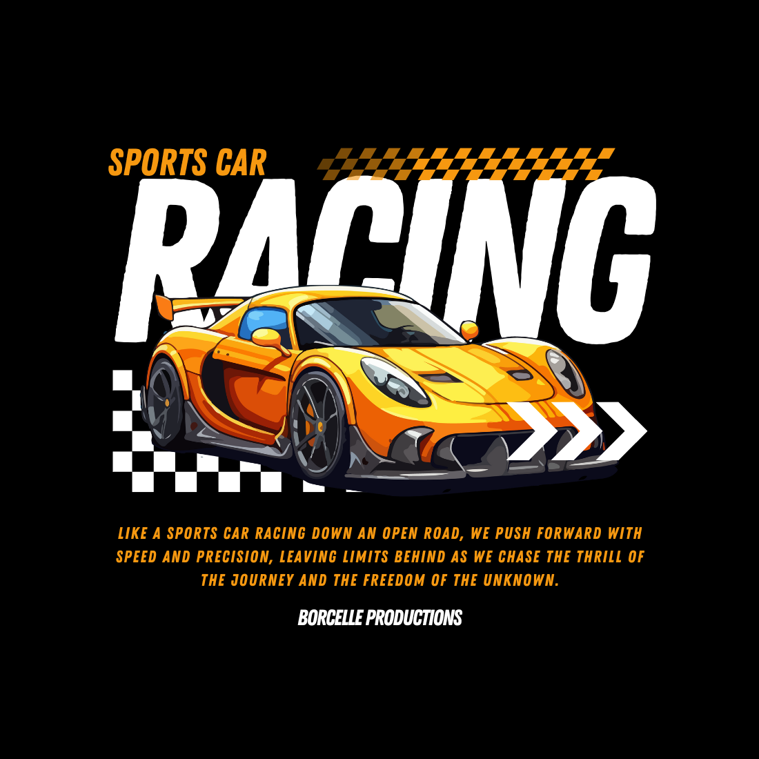 yellow and white modern sports car streetwear t shirt design 1100 x 1100 px 837