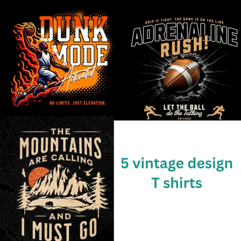 10 vintage T shirt design cover image.