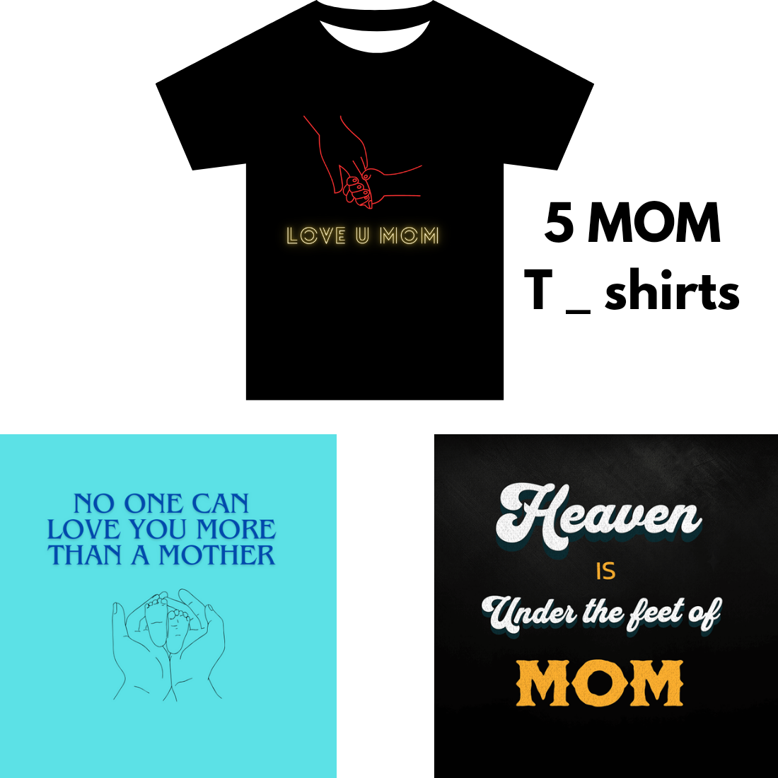 5 mom quotes T _ shirts designs cover image.