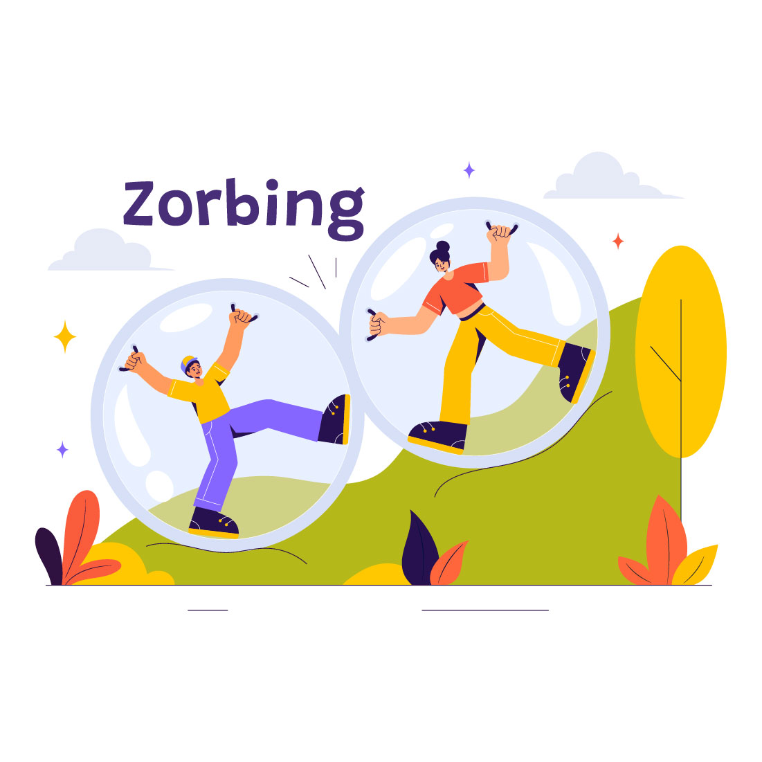 9 Bubble Bump Zorbing Sport Illustration cover image.