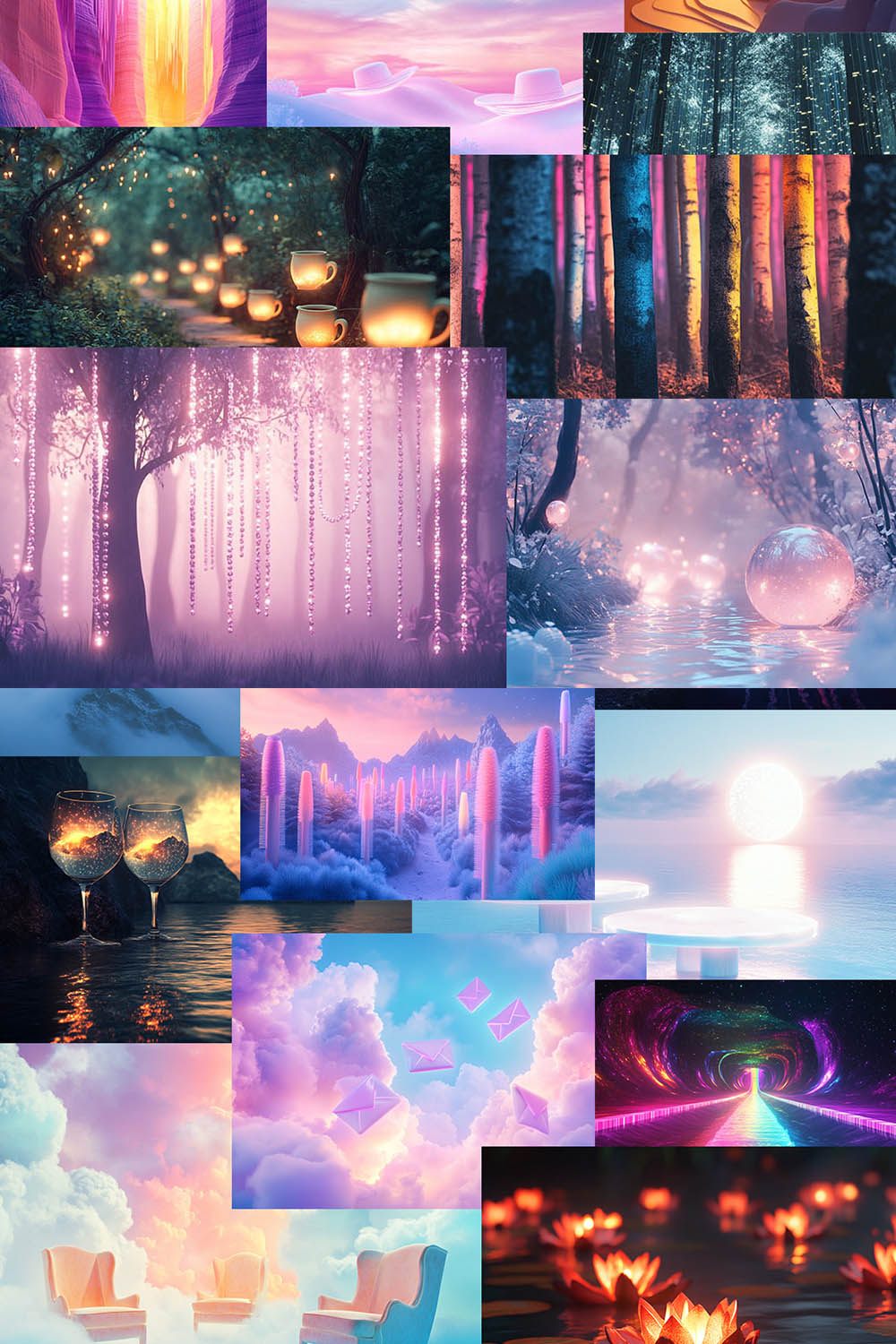 20 Surreal Backgrounds - AI Generated pinterest preview image.