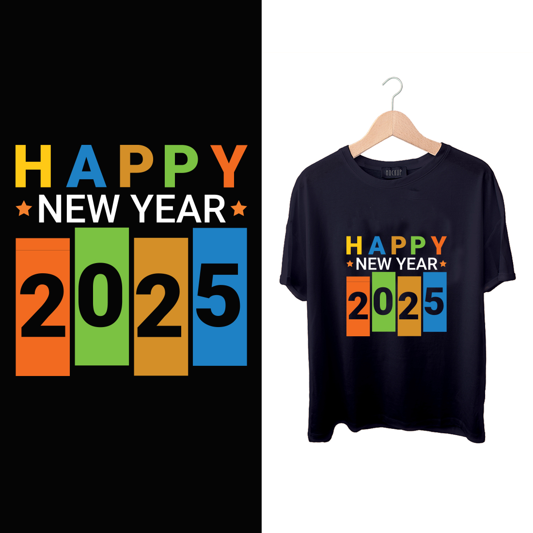 Happy New Year T Shirt Dsign preview image.