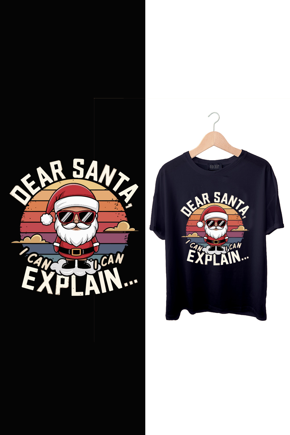 Christmas T-Shirt Design pinterest preview image.