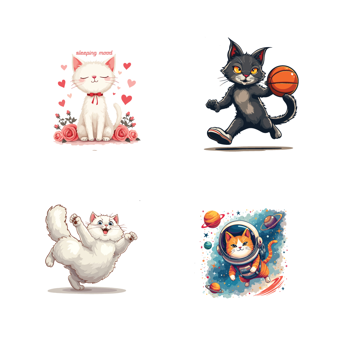 Master Bundle: 16 Unique Cat Illustrations preview image.