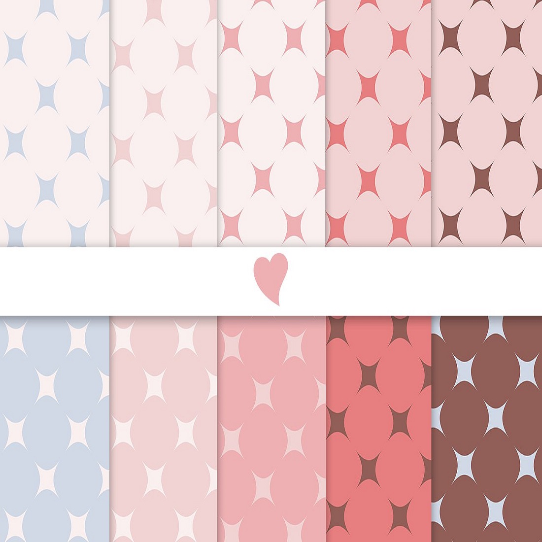 Blushing dawn seamless paper patterns preview image.