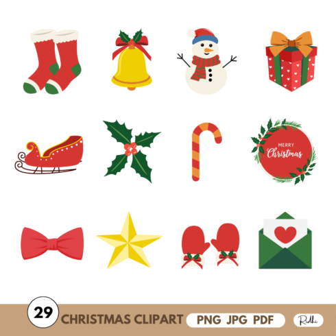 Cute Christmas Clipart cover image.