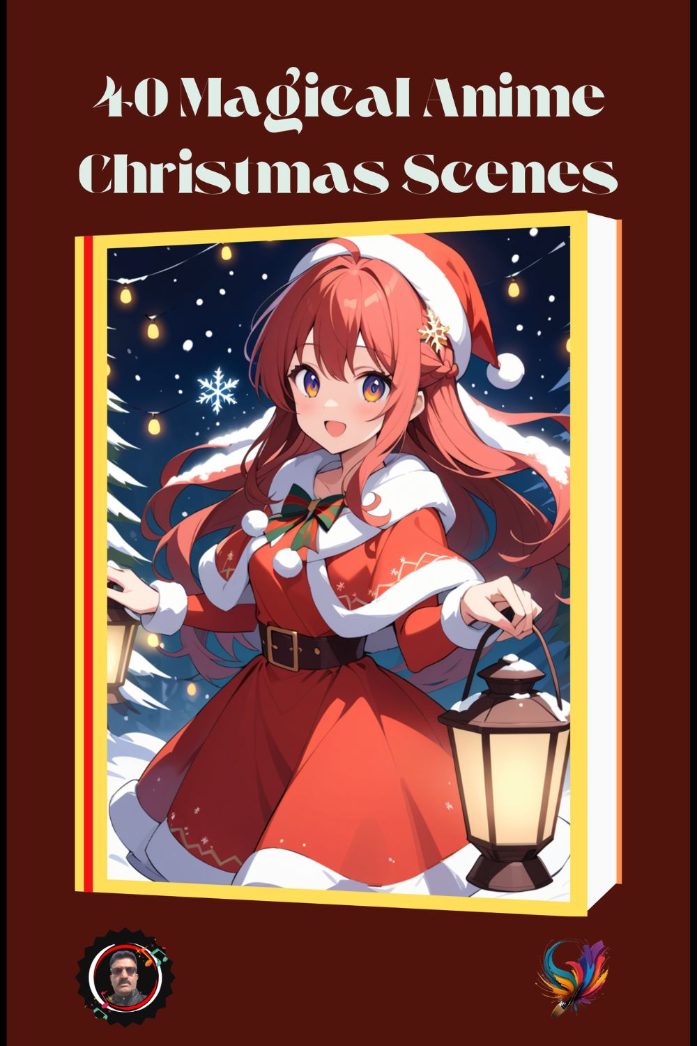 40 Magical Anime Christmas Scenes pinterest preview image.