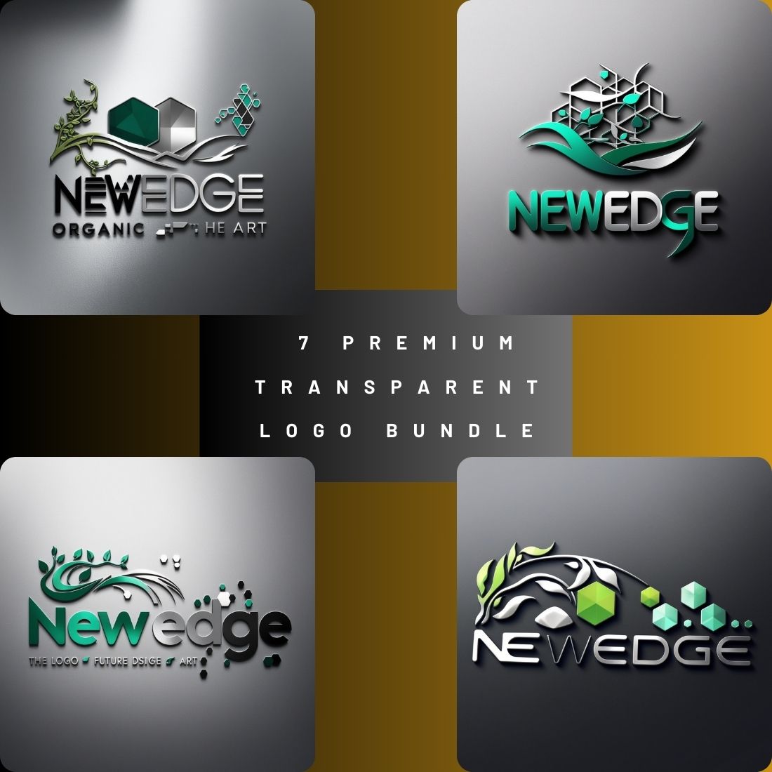 7 Premium Transparent Logo Bundle | Crisp 3000x3000px HD Logos preview image.