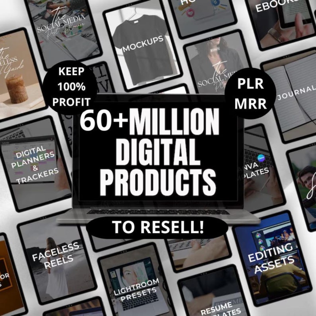 Over 60 Million Digital Products for Resale – The Ultimate Passive Income Bundle cover image.