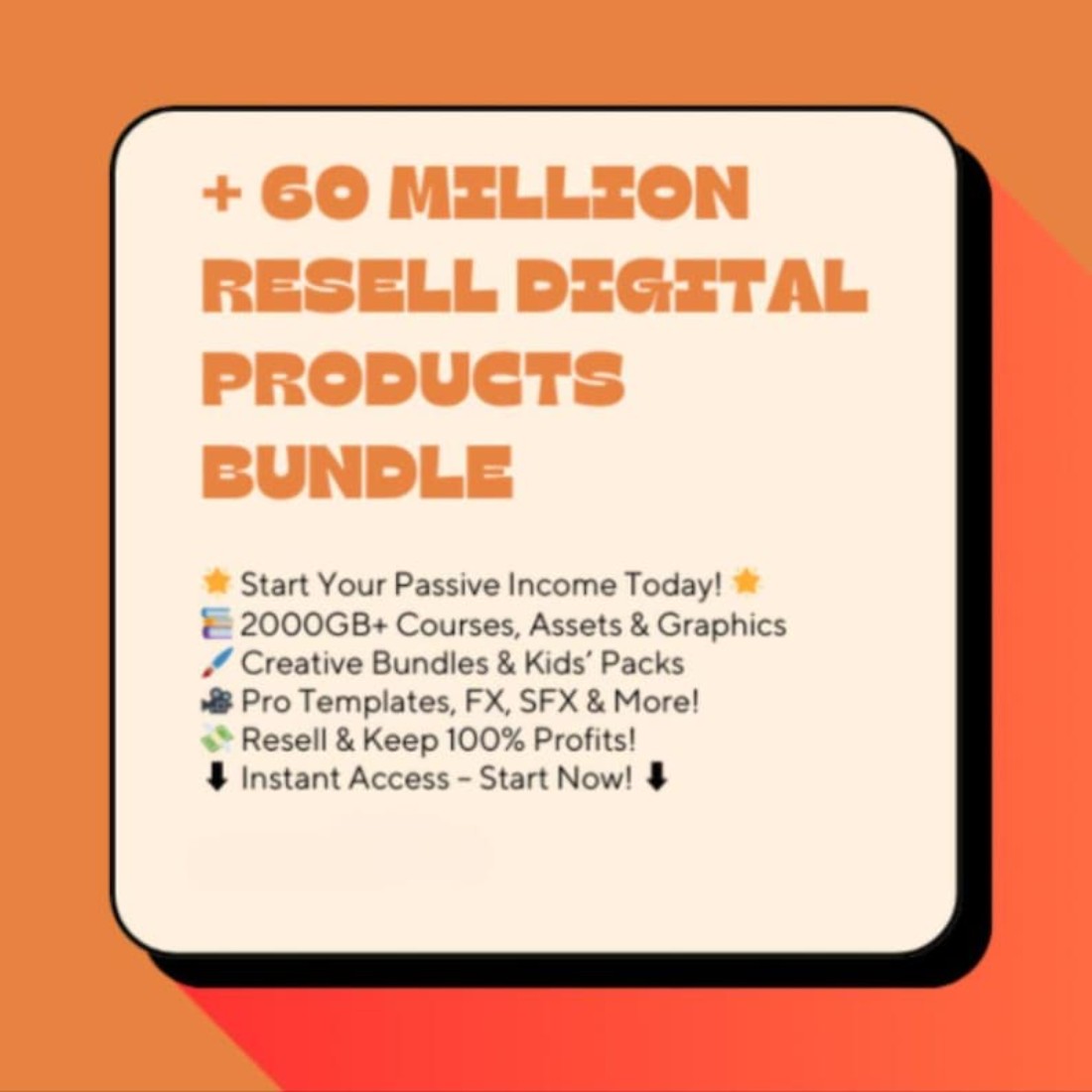 Over 60 Million Digital Products for Resale – The Ultimate Passive Income Bundle preview image.