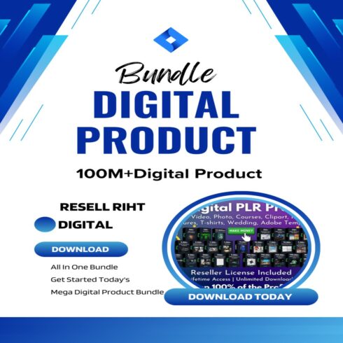 100M+Digital Product Bundle Mega Bundle Reselling Right 2025 New cover image.