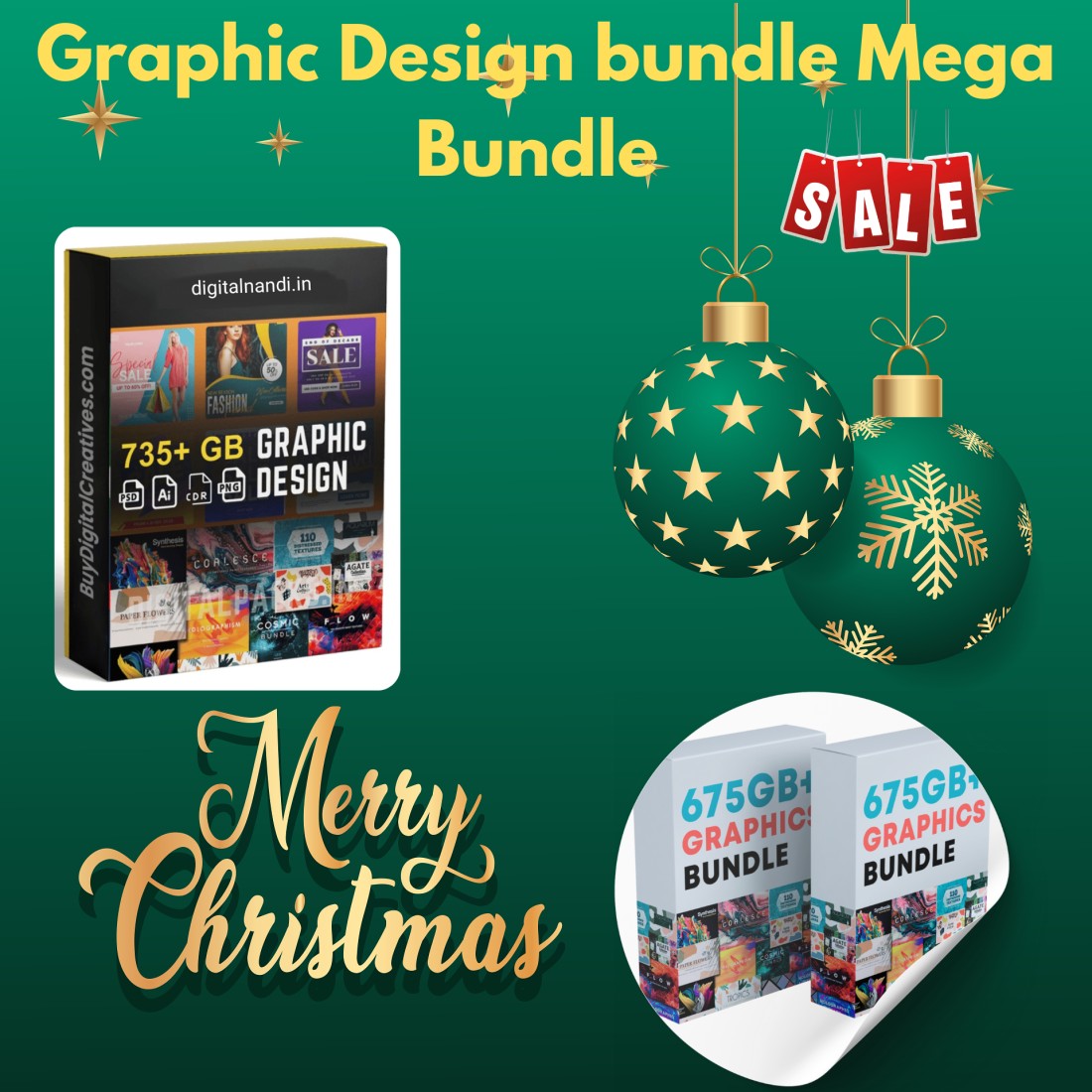 735+675 GB Mega Graphic Design bundle Ultimate Graphic Design bundle preview image.