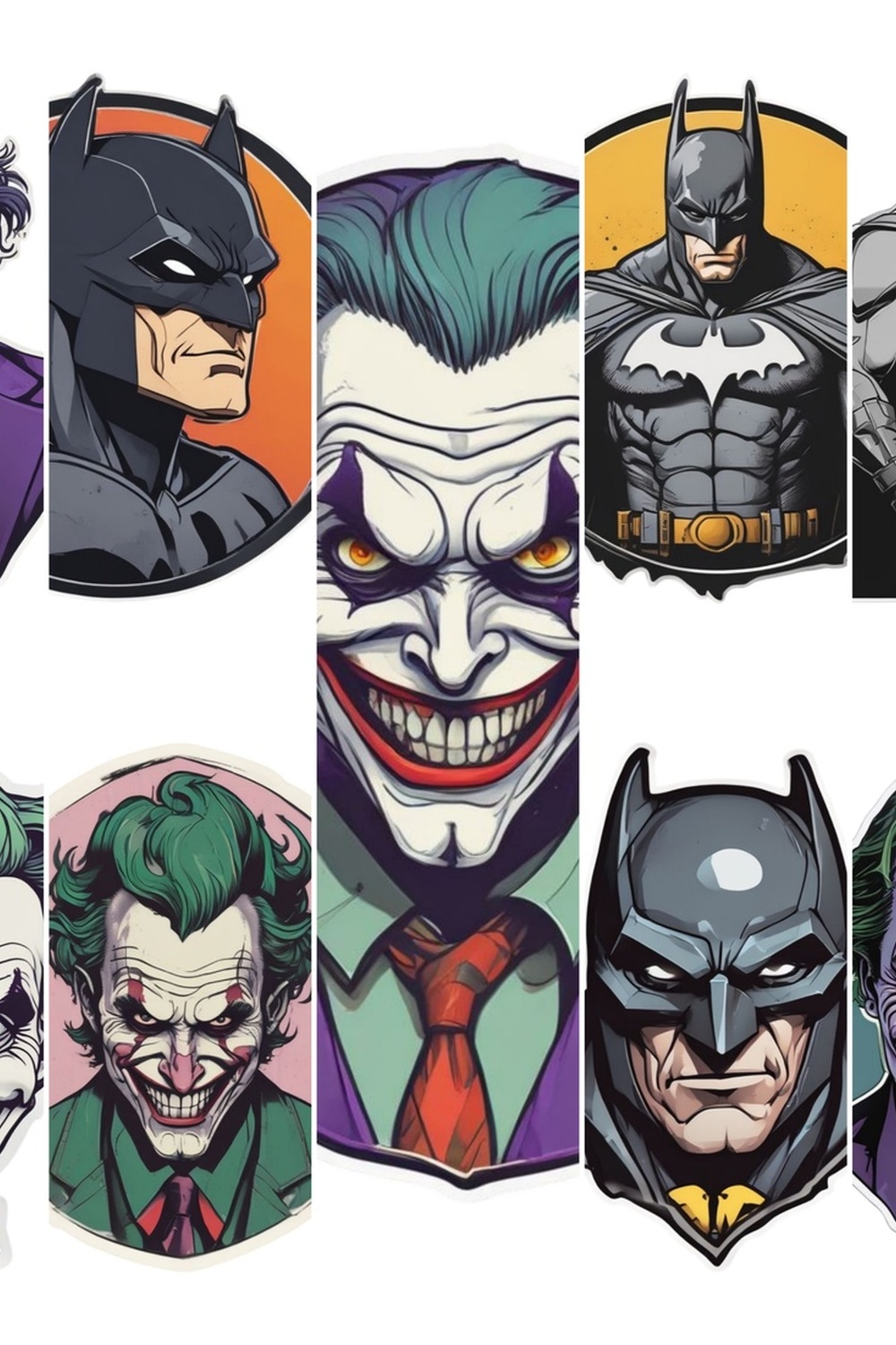 Joker+Batman Stickers Bundle pinterest preview image.