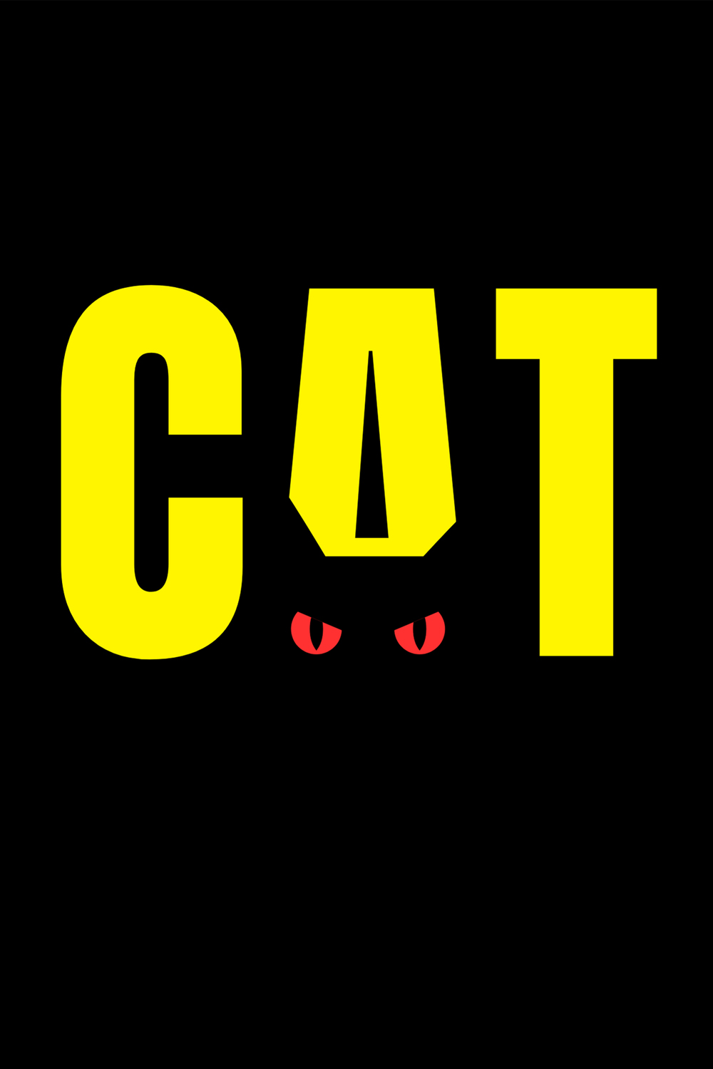 Black Yellow Modern Minimalist Cat T-shirt Design pinterest preview image.