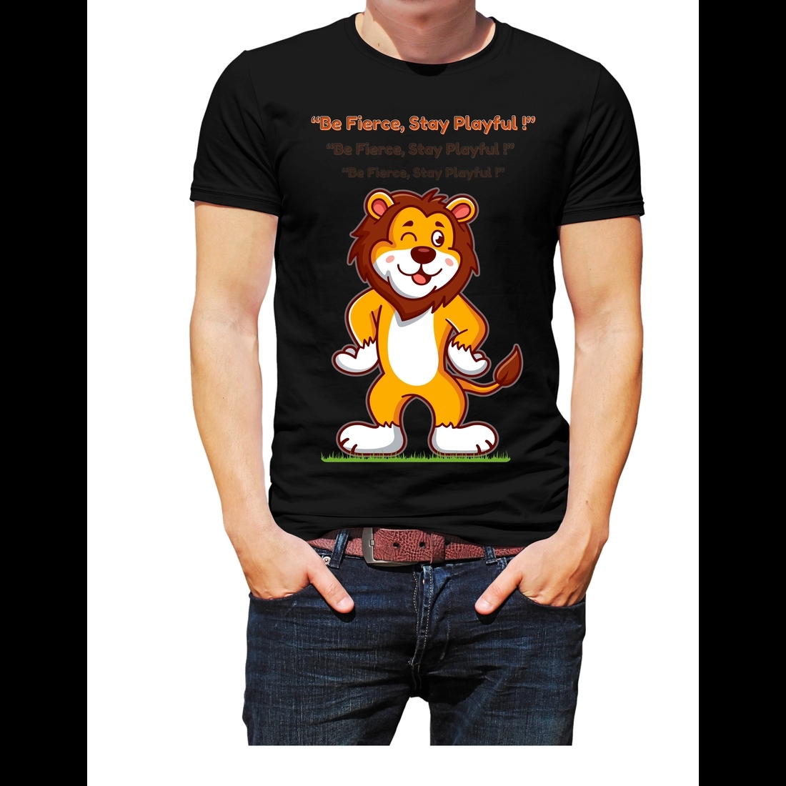 "Playful Lion Graphic T-Shirt – Bold and Fun Design for All Ages" cover image.