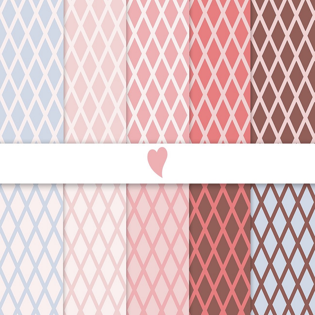 Blushing dawn seamless paper patterns preview image.