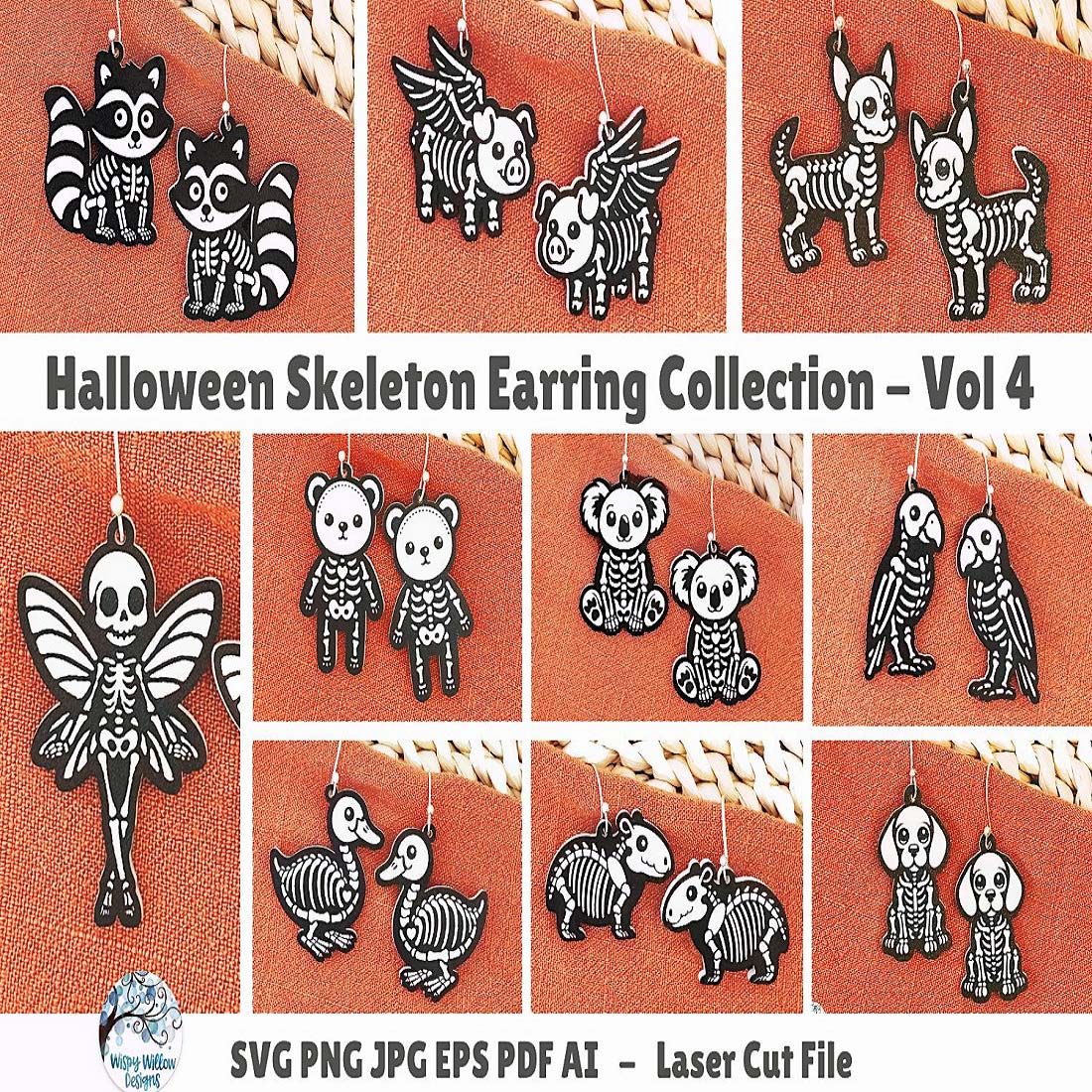 14 halloween skeleton earring bundle vol 4 237