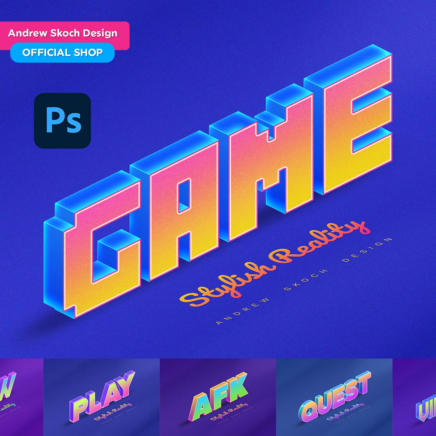 Gaming 3D Text Effects cover image.