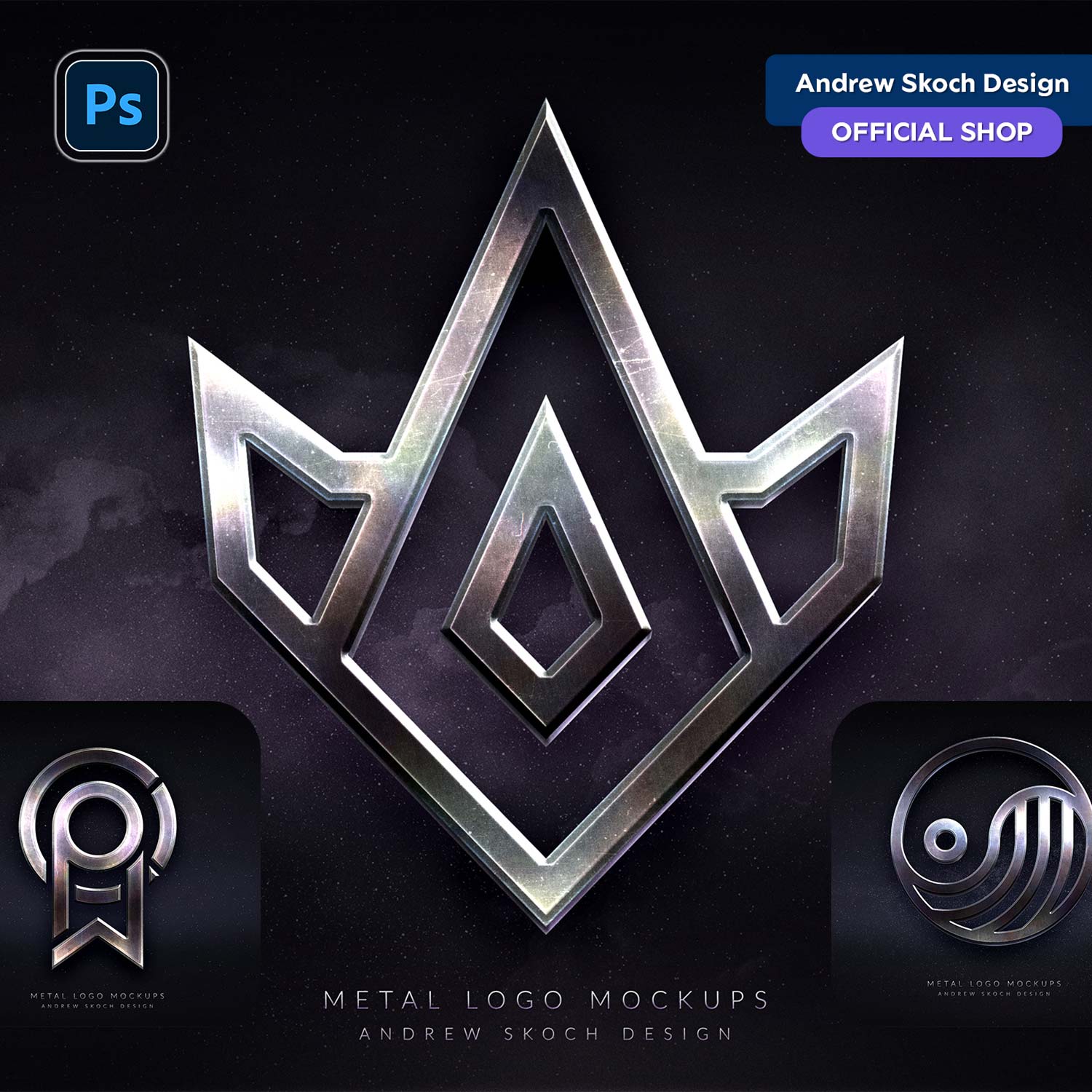 Metal Logo Mockups cover image.