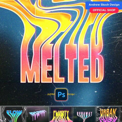 Liquid Melted Text Effects vol 1 cover image.