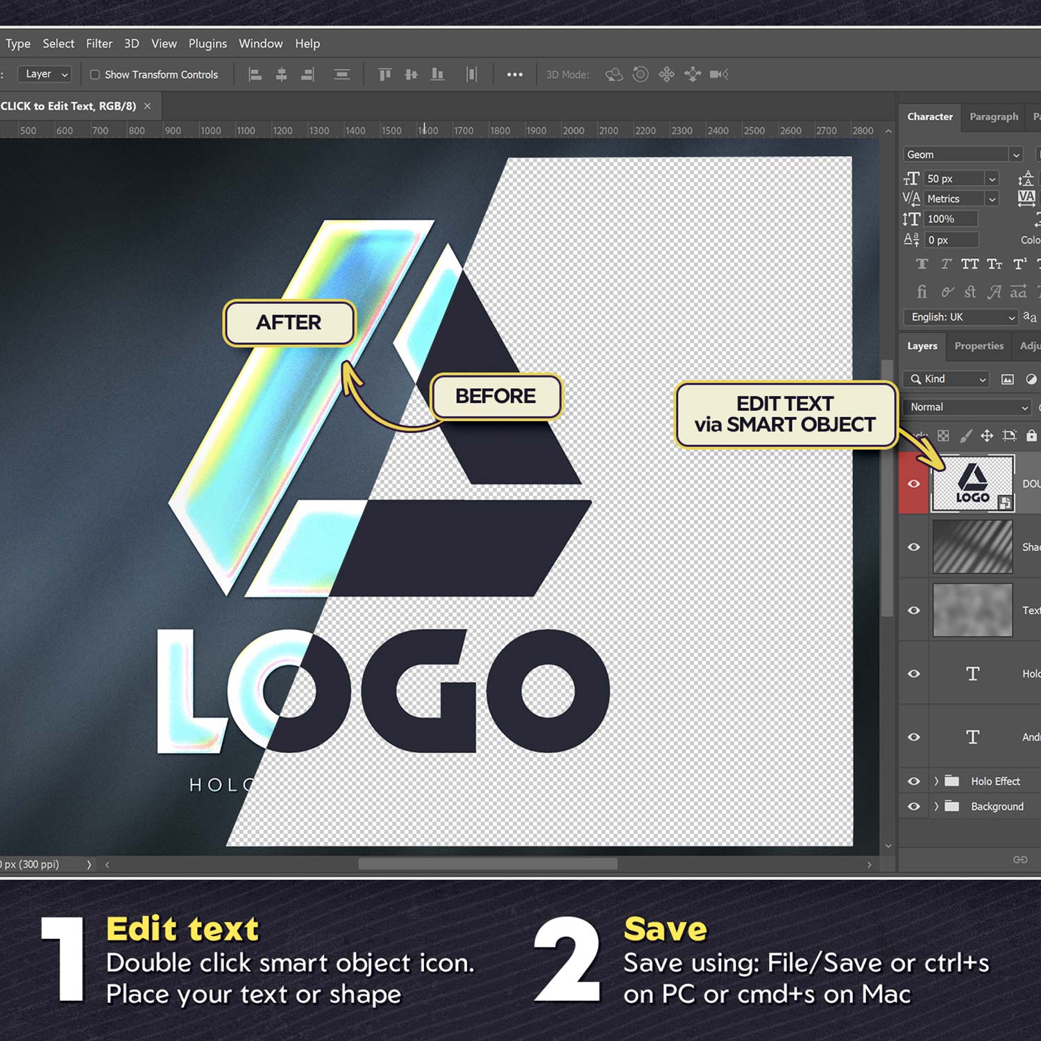 Holographic Logo Mockups preview image.