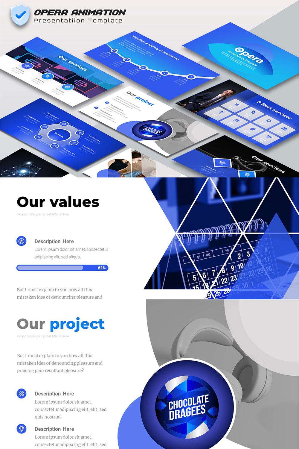 Opera Animation Presentation Template pinterest preview image.