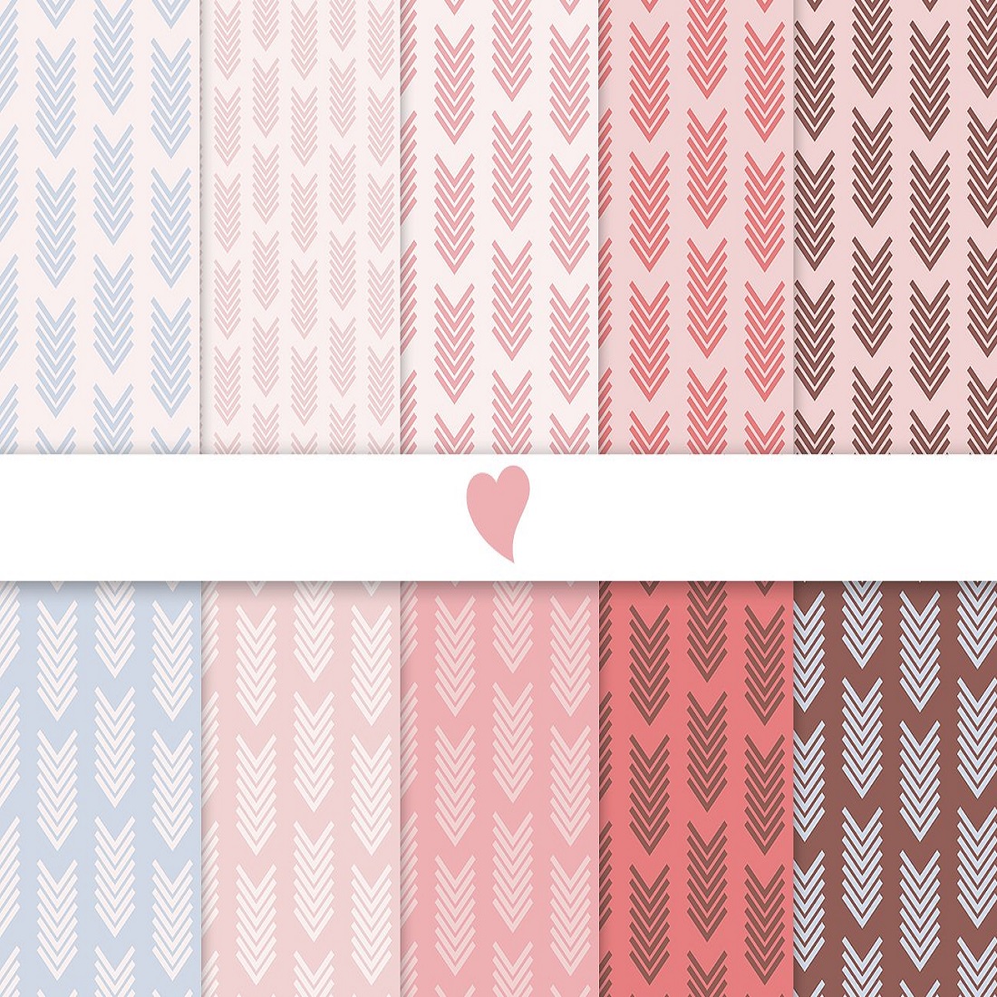 Blushing dawn seamless paper patterns preview image.