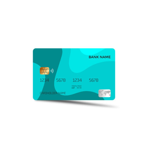 Abstract Teal ATM Card Design Template cover image.