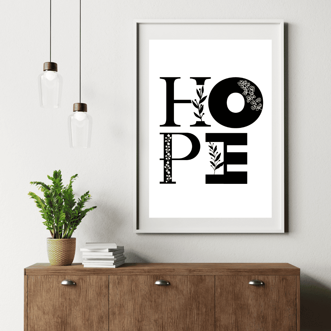 Hope wall art printable, digital download preview image.