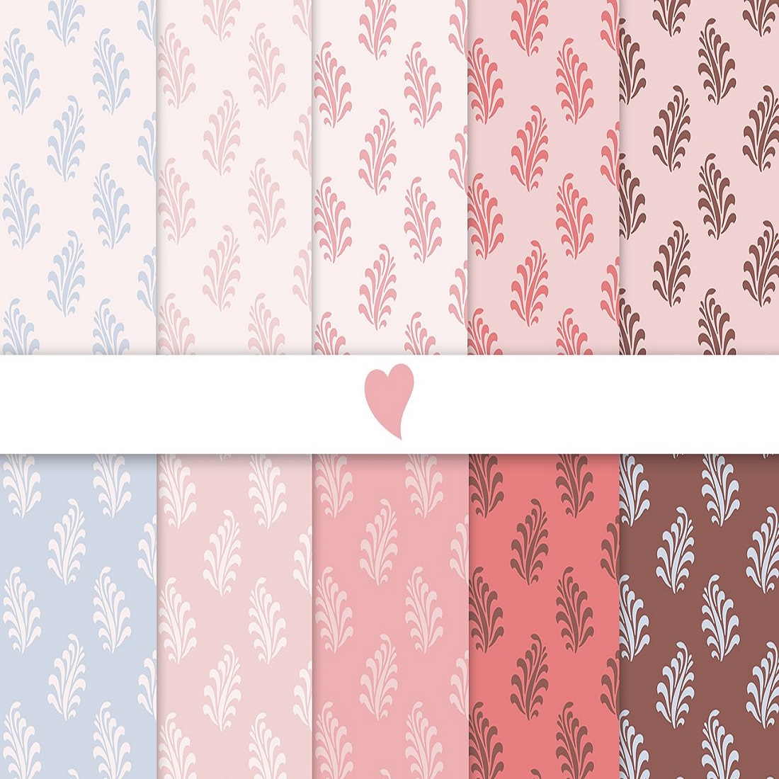 Blushing dawn seamless paper patterns preview image.