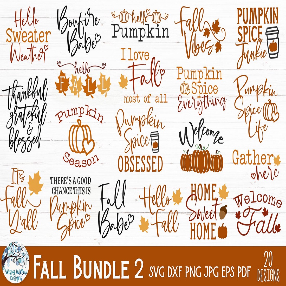 Fall SVG Bundle 2 20 Fall SVG Files preview image.